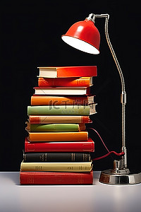 一摞书和一盏书灯