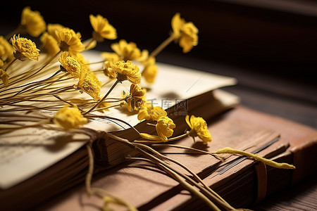 架子上的桌子上手绘黄色花朵