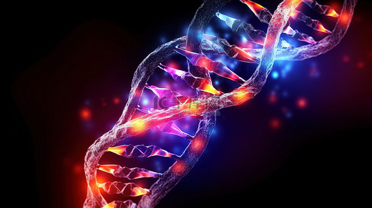 生物化学实验室背景图片_用于科学教育和概念探索的 3D 渲染 DNA 图像