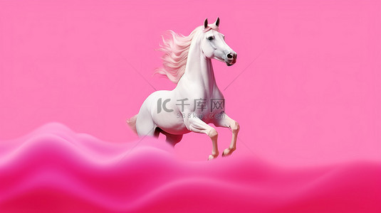 飞马背景图片_粉红色独角兽在运动抽象 3d 横幅