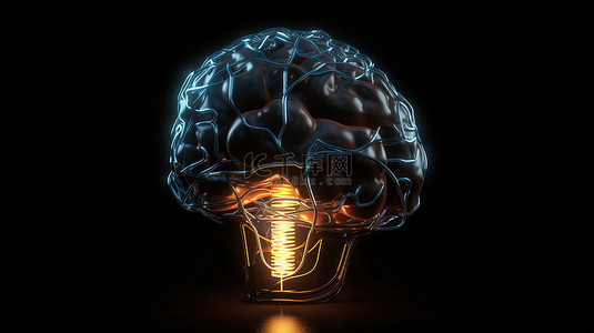 人工智能大脑的照明 3d 渲染