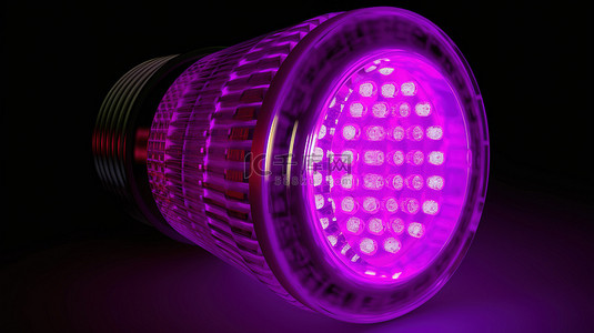 紫色 led 灯逼真的 3d 渲染