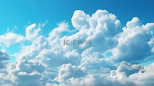 白云移动背景图片_逼真的 3D cloudscape 横幅蓝天背景下快速移动的云彩