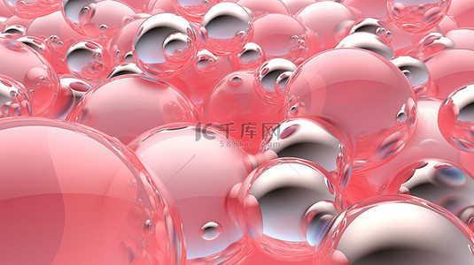 胶原蛋白背景图片_3d 渲染的胶原蛋白气泡