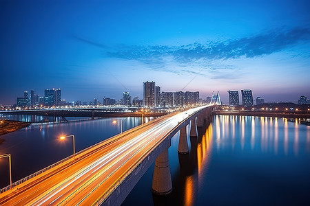 首尔河上大桥的风景