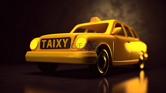 3d 黄色出租车标志