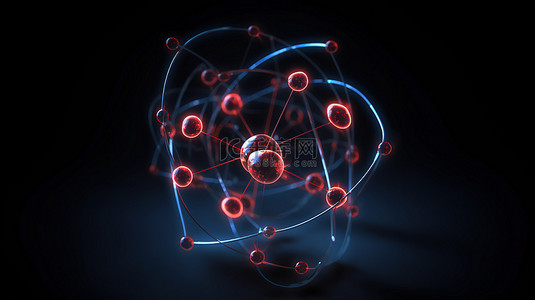 原子分子背景图片_原子分子的 3d 渲染是科学进步的象征