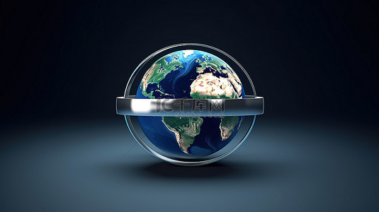 地球与轨道环的 3d 渲染