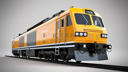 为铁路高功率和重负载能力而建造的强大柴油机车的 3D 渲染