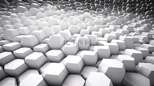 未来数字技术可视化中的尖端蜂窝设计动态波浪和白色六边形