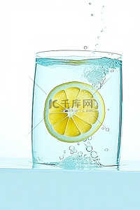 柠檬水滴背景图片_一个装有柠檬角的空水箱