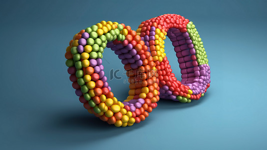 彩虹糖果背景图片_节日多彩彩虹糖果背景中数字的 3D 插图