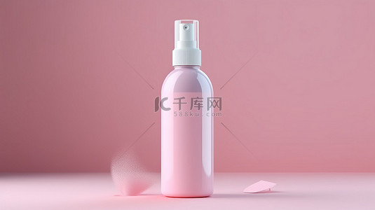 消毒ii背景图片_空医疗或化妆品喷雾瓶样机的 3D 渲染