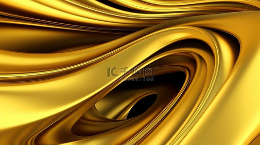 金色条纹图案背景图片_扭曲的线条和曲线光学错觉金色条纹图案背景抽象矢量设计