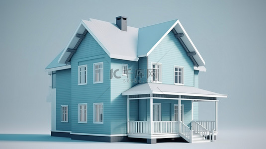 创意房屋背景图片_3d 渲染中的说明性房屋图标