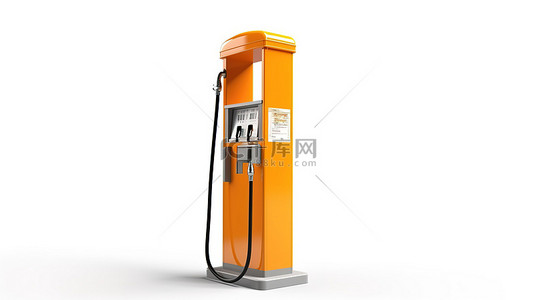 汽车销售顾问简历背景图片_白色背景上孤立汽油泵的 3d 渲染