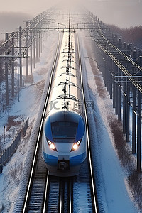 冬季韩国市的 Yosu 子弹头列车