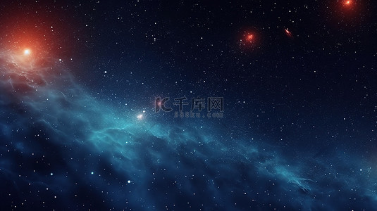 背景星空黑色背景图片_令人惊叹的银河宇宙景观 3D 夜空插图，闪烁着星星和银河