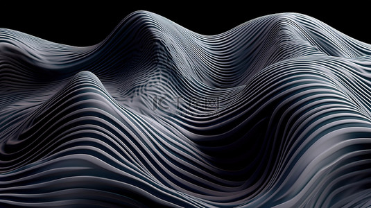 充满活力的条纹波浪上扭曲的衣服 3D 渲染图像
