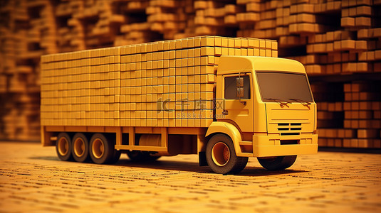 没有货物的货运卡车 3d 渲染