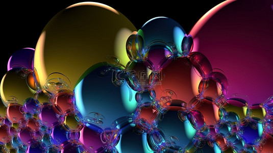 令人着迷的 3D 屏幕保护程序，五颜六色且变化多端的气泡在运动