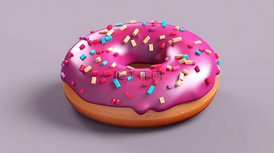 为美食爱好者设计的 3D 甜甜圈优质设计的卡通图标插图