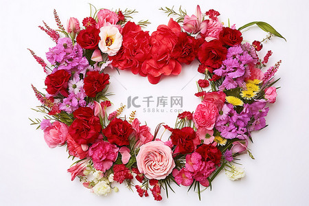 柳条花环背景图片_韩国花环中的鲜花放在韩国字母旁边