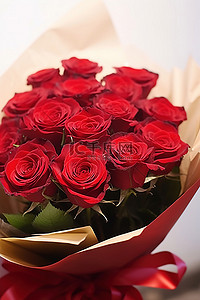 花店里的红玫瑰花束