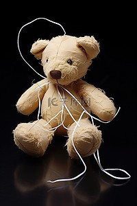 毛绒玩具马背景图片_玩具毛绒泰迪熊带线带绳泰迪熊玩具