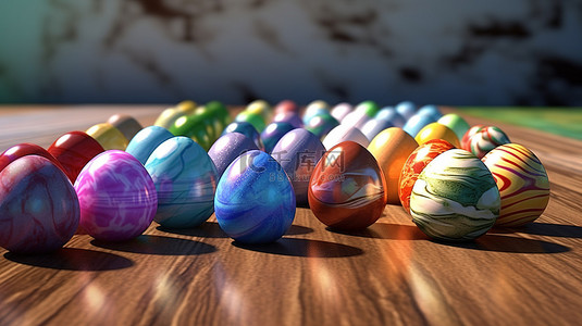 藝術節背景图片_复活节彩蛋的三维渲染