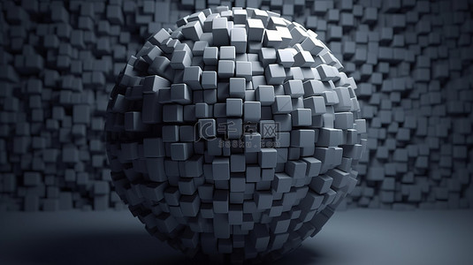 使用体积立方块通过 3d 渲染创建的抽象球体