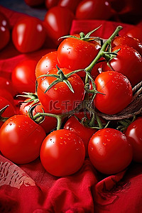 五颜六色的桌子上的红番茄