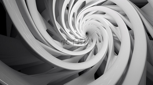 无限背景图片_3D 插图扭曲圆形在白色背景上的超现实抽象艺术中无限旋转