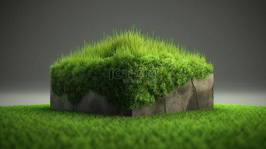 足球绿色背景背景图片_孤立的背景与郁郁葱葱的绿色景观的 3d 渲染