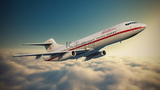 离开背景图片_波音 727 客机的令人惊叹的 3D 渲染