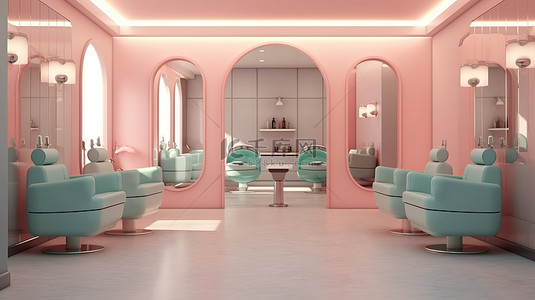 美容院背景图片_美容院室内设计的 3d 渲染