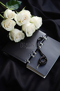 黑色玫瑰背景图片_黑色日记和玫瑰