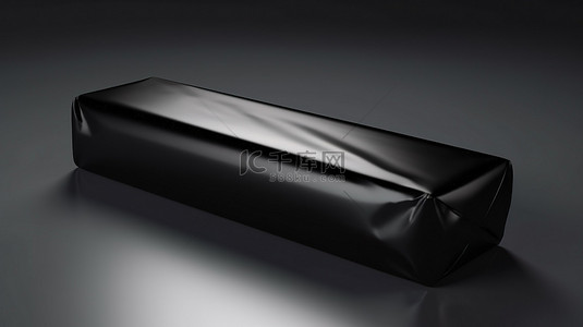 光滑时尚的黑巧克力棒，采用铝箔包裹，光滑光滑的表面 3D 渲染