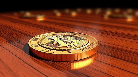 货币的未来比特币加密货币的 3D 渲染