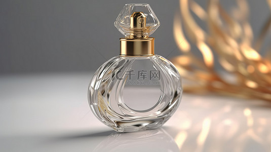 3d白背景图片_香水瓶的品牌模型 3d 渲染图像