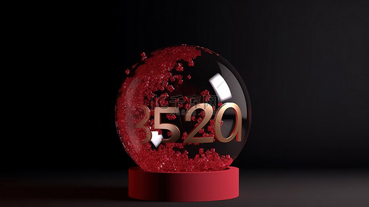 新年透明免抠背景图片_3D 渲染 25 周年庆典的透明 PSD 文件