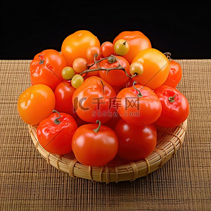 秋季水果蔬菜背景图片_秋季蔬菜篮西红柿