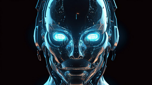面部的背景图片_在 3d 渲染中集成到机器人面部的虚拟显示