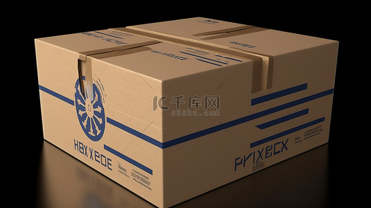 希腊制造的纸板箱的 3d 渲染