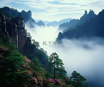湖南的岭背景图片_在中国湖南的高山上