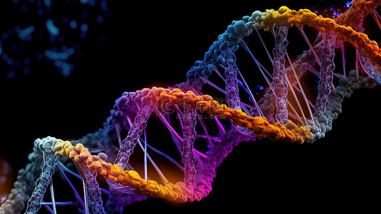 基因和细胞背景图片_在高科技医学显微镜下解码基因组和 3D 螺旋结构突变