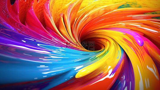 螺旋彩色背景图片_3d 渲染的彩色彩虹漩涡抽象背景的极端特写