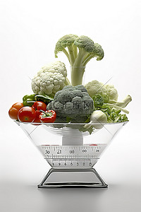 健康蔬菜的膳食秤