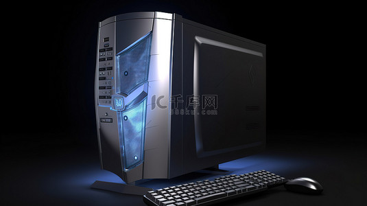 服务器在线背景图片_具有高级保护和屏蔽功能的 3d 桌面计算机系统
