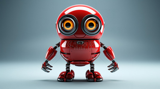 制造执行系统背景图片_火红色机器人的 3d 插图